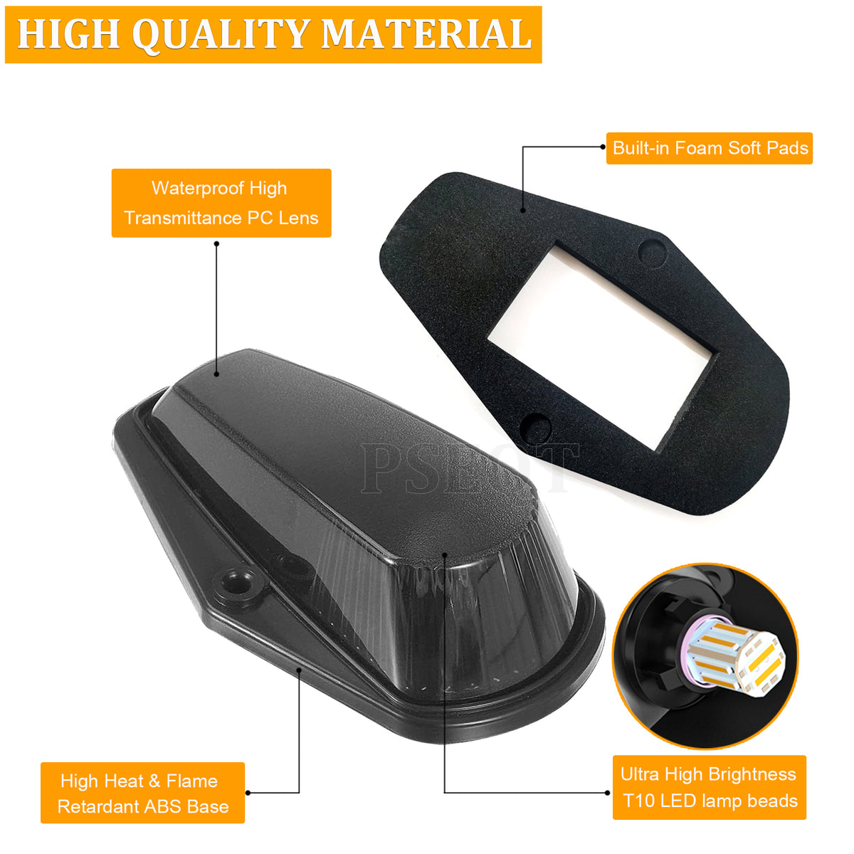 5x Smoke Cab Marker Light Lens 12V T10 168 LED Bulbs Wiring Kit For Ford Truck E - Foto 9