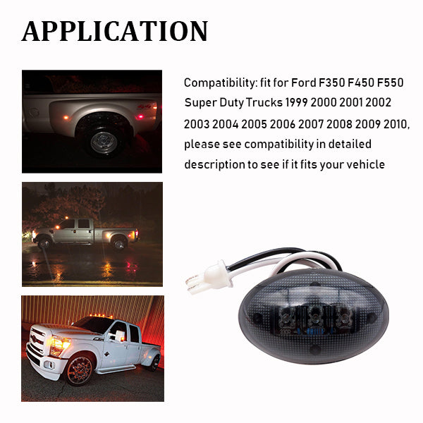 4Pcs Red LED Side Fender Marker Lights For 1999-2010 Ford F150 F250 F3 –  PSEQT