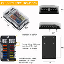 Load image into Gallery viewer, 12 Way Auto Car Boat Blade Fuse Block