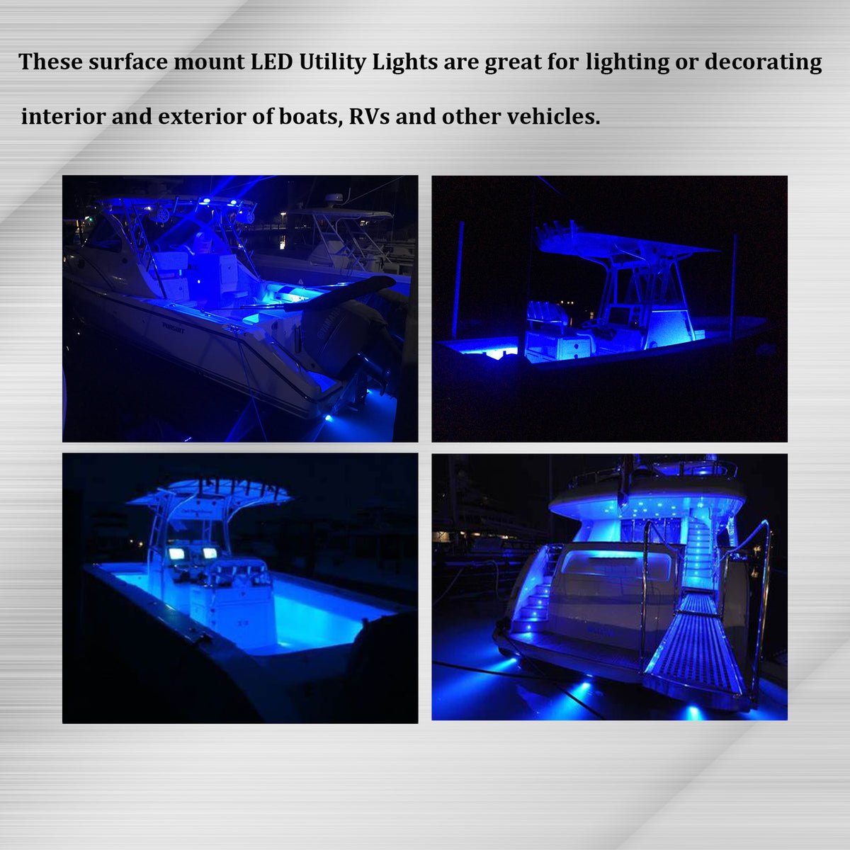 NCANRUI 4Pcs Marine Boat Interior Lights,12V LED Boat Deck Courtesy