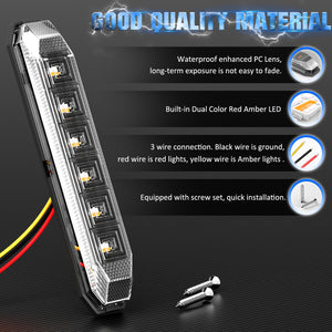 10pcs 4.7'' Dual Color LED Truck Trailer Side Marker Lights Strip Amber Red