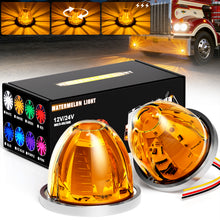 Load image into Gallery viewer, 2pcs 30 LED Watermelon Lights with Steady,360°Rotating&amp;Strobe Mode Surface Mount 12-24V