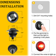 Load image into Gallery viewer, 10x Smoked Dual Color Red-Blue Truck Trailer LED Side Marker Lights