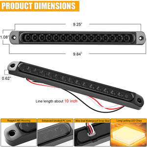 Smoked Amber LED Truck Trailer Strip Turn Signal Lights