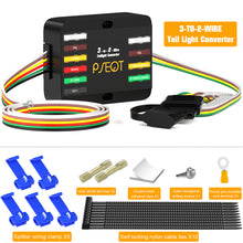 Load image into Gallery viewer, PSEOT 3-to-2-Wire Taillight Converter Kit - Universal Brake/Turn Signal Adapter