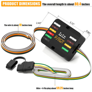 PSEOT 3-to-2-Wire Taillight Converter Kit - Universal Brake/Turn Signal Adapter