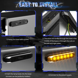 10pcs 4.7 Inch Dual Color LED Truck Trailer Side Marker Lights Strip Amber Green Smoked Lens