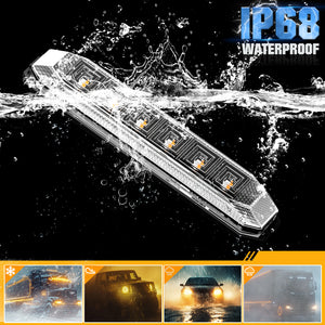 10pcs 4.7'' Dual Color LED Truck Trailer Side Marker Lights Strip Amber Red