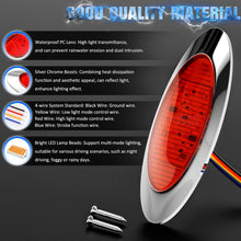 Load image into Gallery viewer, 5Pcs 6.5 Inch Oval Red LED 3 Function Turck Trailer Side Marker Lights Strobe Flash+High/Low Lights