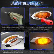 Load image into Gallery viewer, 5Pcs 6.5 Inch Oval Amber LED 3 Function Turck Trailer Side Marker Lights Strobe Flash+High/Low Lights