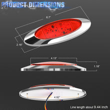 Load image into Gallery viewer, 5Pcs 6.5 Inch Oval Red LED 3 Function Turck Trailer Side Marker Lights Strobe Flash+High/Low Lights