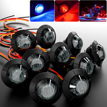 Load image into Gallery viewer, 10x Smoked Dual Color Red-Blue Truck Trailer LED Side Marker Lights