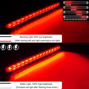 2pcs Smoked Red LED Truck Trailer Tail Brake Lights