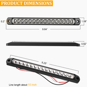 2pcs 10inch Truck Trailer White LED Reverse Backup Tail Lights