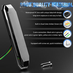10pcs 4.7 Inch Dual Color LED Truck Trailer Side Marker Lights Strip Amber Green Smoked Lens