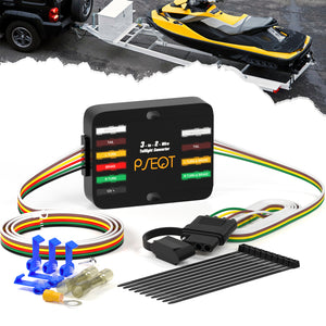PSEOT 3-to-2-Wire Taillight Converter Kit - Universal Brake/Turn Signal Adapter