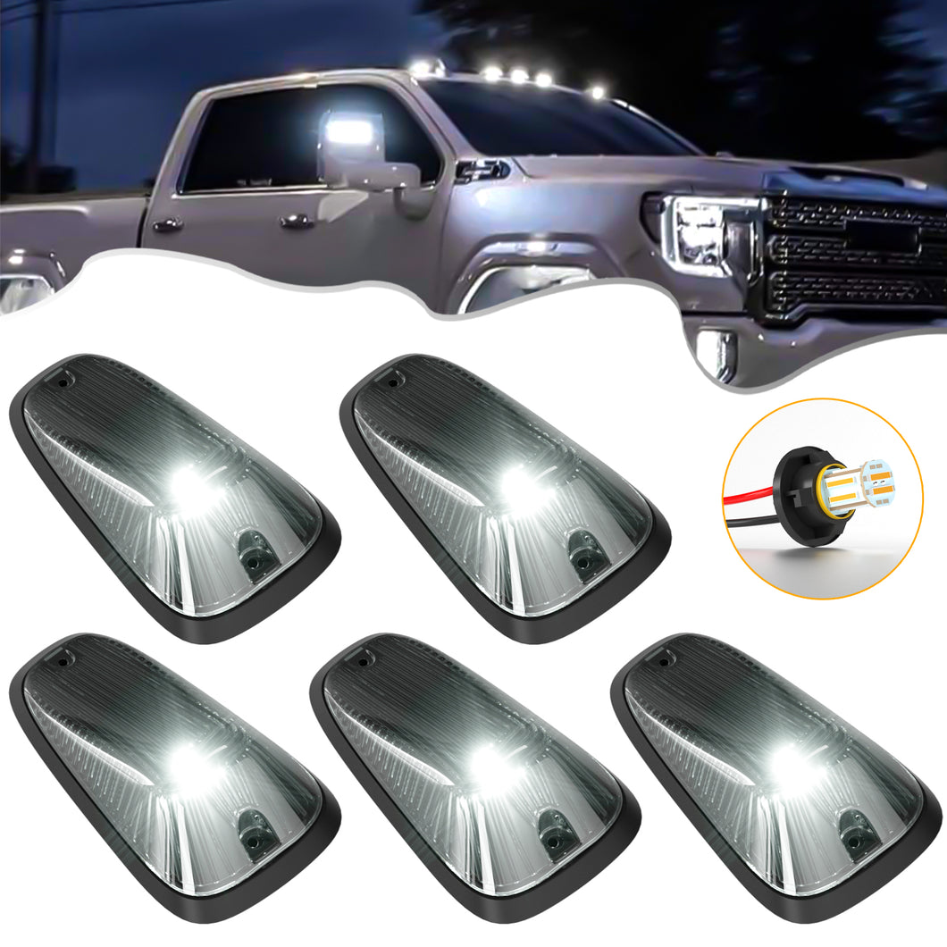 5Pcs Cab Roof Marker Lights White LED 12V