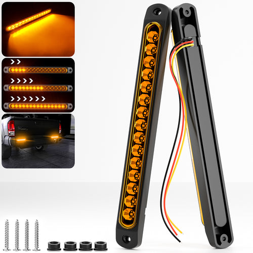 2pcs Amber LED Truck Trailer Tail Turn Signal Light