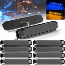 Load image into Gallery viewer, 10pcs 4.7 Inch Dual Color LED Truck Trailer Side Marker Lights Strip Amber Blue Smoked Lens