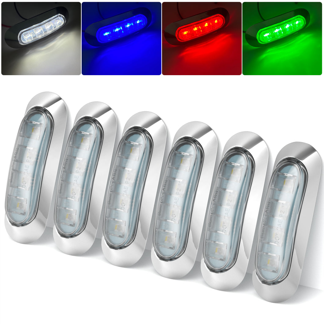 6PCS 12V RGBW LED Marine Boat Deck Courtesy Light 3.8inch