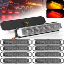 Load image into Gallery viewer, 10pcs 4.7&#39;&#39; Dual Color LED Truck Trailer Side Marker Lights Strip Amber Red