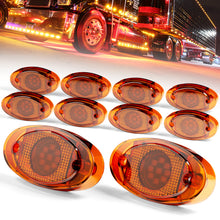 Load image into Gallery viewer, 10PCS 9-LED Dual Function (Steady + Strobe) Oval Trailer Marker Lights Waterproof 12V
