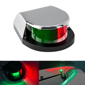 1Pcs Red and Green LED Marine Boat Navigation Lights Waterproof w/Chrome bezels