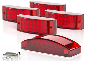 5Pcs 6Inch Red Flowing Strobe LED Side Marker/Tail Lights