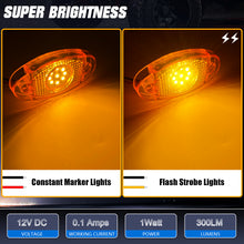 Load image into Gallery viewer, 10PCS 9-LED Dual Function (Steady + Strobe) Oval Trailer Marker Lights Waterproof 12V