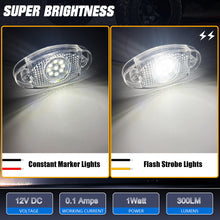 Load image into Gallery viewer, 10PCS 9-LED Dual Function (Steady + Strobe) Oval Trailer Marker Lights Waterproof 12V