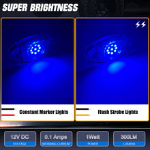 Load image into Gallery viewer, 10PCS 9-LED Dual Function (Steady + Strobe) Oval Trailer Marker Lights Waterproof 12V