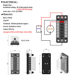 6-Way Mini Blade Fuse Block