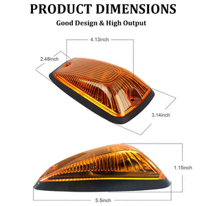 5x Amber LED Cab Roof Marker Lights For 1988 - 2002 C/K1500/2500/3500/5500/6000/6500/7000/7500 Pickup trucks