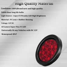 Load image into Gallery viewer, 4&#39;&#39; Red LED Round Truck Trailer Tail Brake Lights 12V