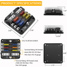 Load image into Gallery viewer, 6-Way Blade Fuse Block w/LED Indicators