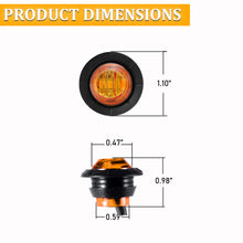 Load image into Gallery viewer, 9PCS 3/4&quot; Round Led Marker lights 3 wire for  Truck Trailer Caravan RV