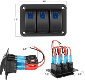 3 gang rocker switch panel