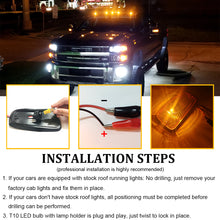 Load image into Gallery viewer, 5x Amber LED Cab Roof Marker Lights For 1988 - 2002 C/K1500/2500/3500/5500/6000/6500/7000/7500 Pickup trucks