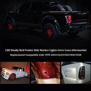 1999-2010 F350 F450 F550 Replacement Lights HERCOO Dually Bed Fender LED Marker Lights - Smoke Lens Replacement For Ford Super Duty 1999-2010 F350 F450 F550 LED Side Markers