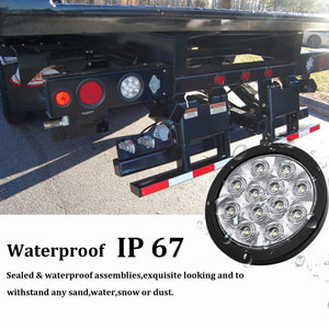 4'' Round White LED Truck Trailer Reverse Backup Light 12V