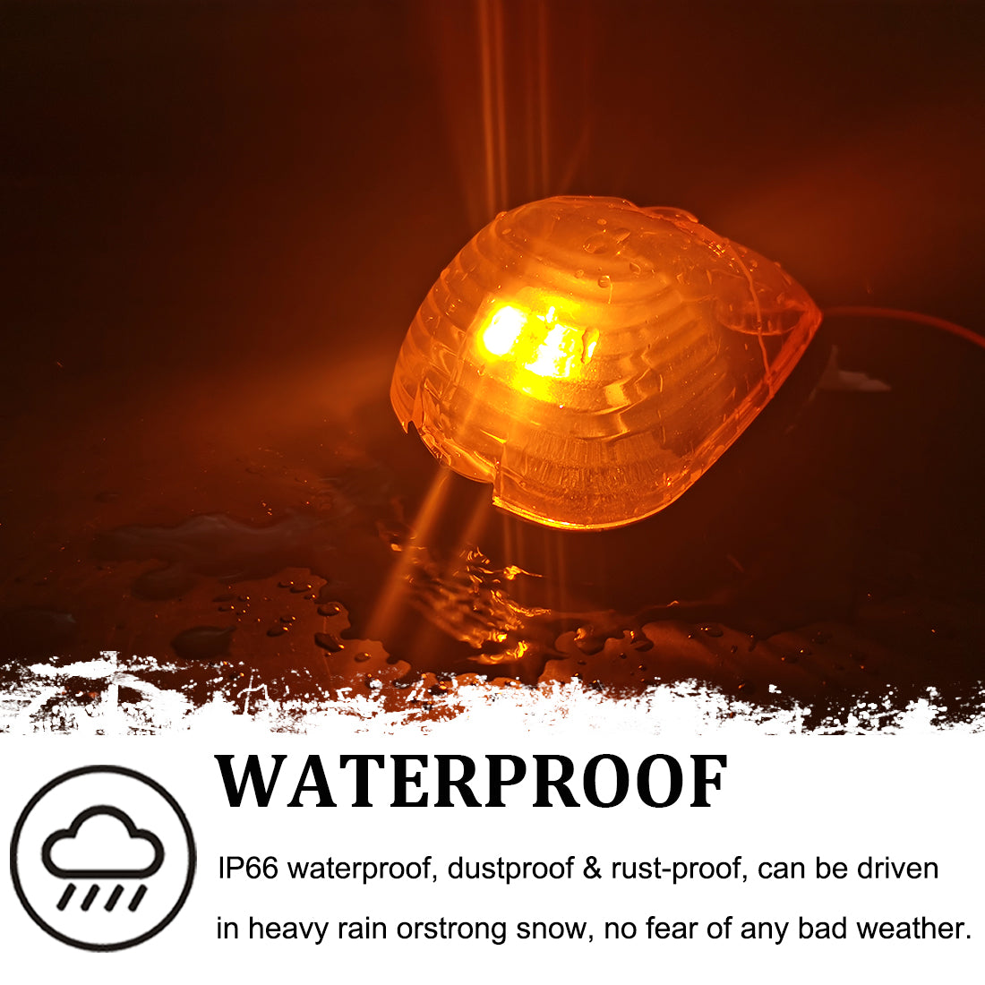 thumbnail image 2 of 5pcs Amber LED Cab Roof Clearance Marker Lights 12V For 1999-2016 Ford F150 F250 F350 F450 F550 Super Duty Pickup Truck 2 of 13