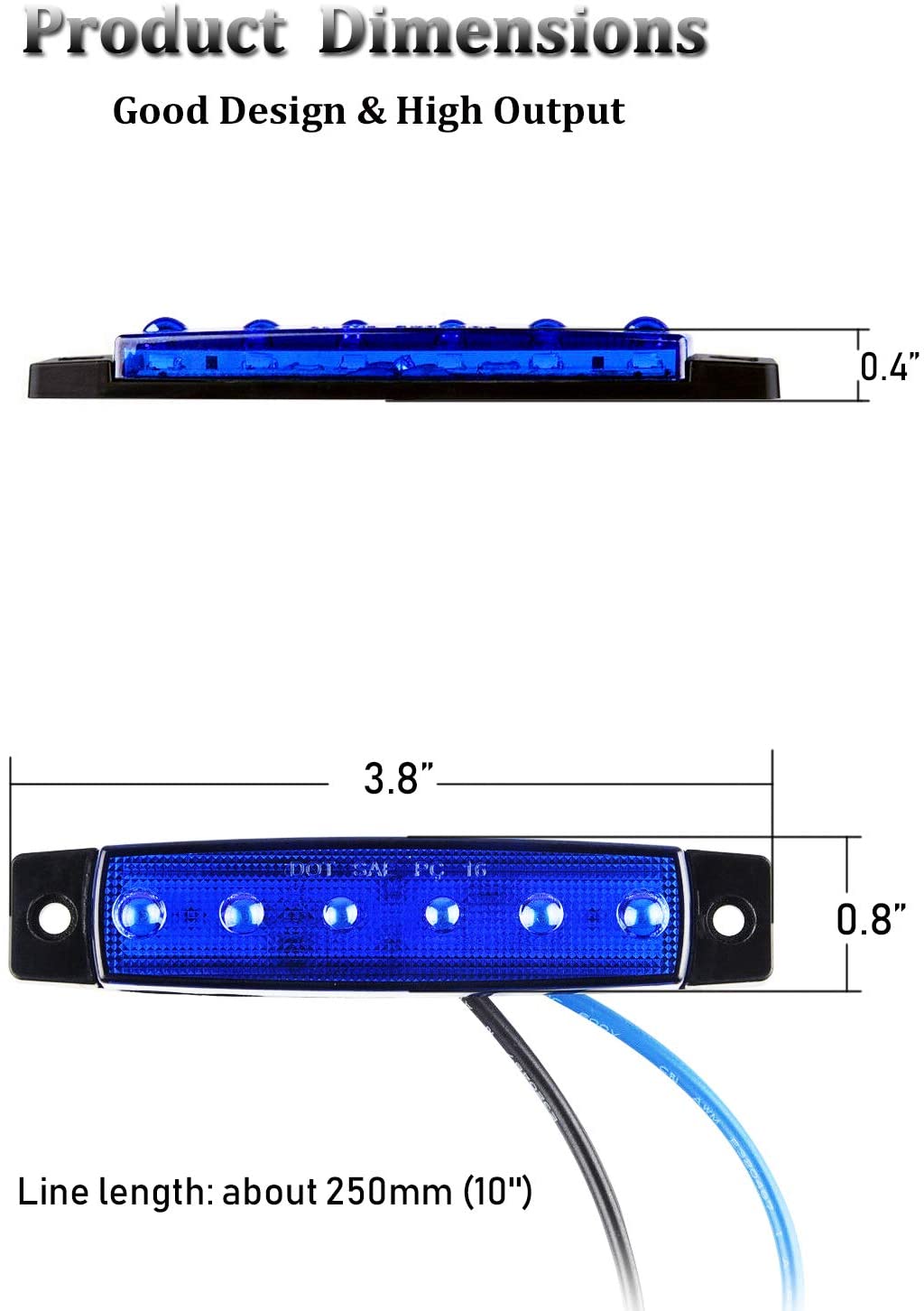 thumbnail image 2 of Pactrade Marine 2-Pack Blue LED Courtesy Lights - 12V Boat Lighting, IP67 Waterproof 2 of 11