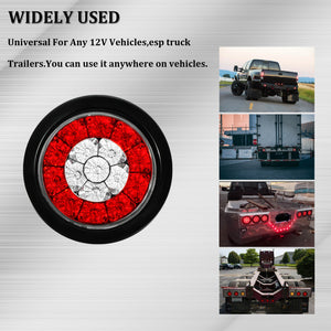 4” Red Amber Rear StopTurn Signal Brake Tail Lights for Truck Trailer Caravan RV