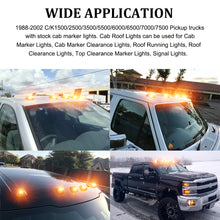 Load image into Gallery viewer, 5x Amber LED Cab Roof Marker Lights For 1988 - 2002 C/K1500/2500/3500/5500/6000/6500/7000/7500 Pickup trucks