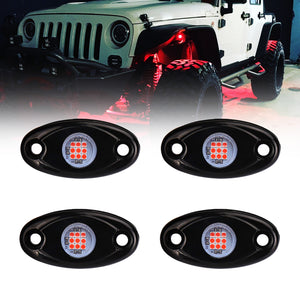 4 Pods Red 9LED Rock Lights